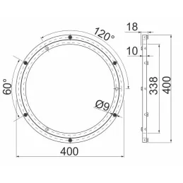 Vrtljivi sistem pod polico ali televizorjem 400 mm / aluminij