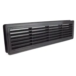 Dvostranska prezračevalna rešetka za vrata 430 x 115 mm / Črna