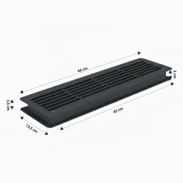 Dvostranska prezračevalna rešetka za vrata 430 x 115 mm / Črna