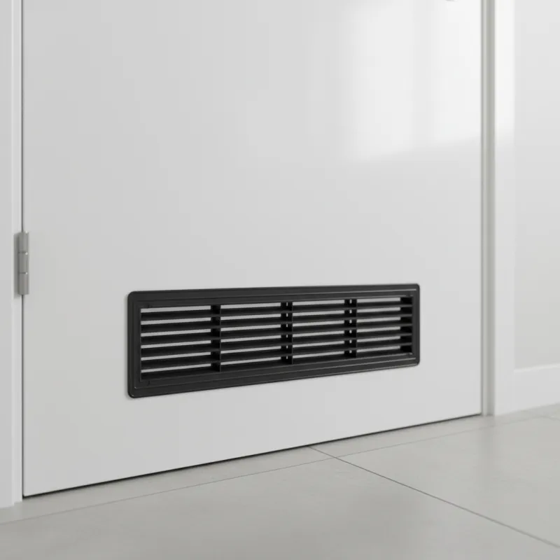 Dvostranska prezračevalna rešetka za vrata 430 x 115 mm / Črna