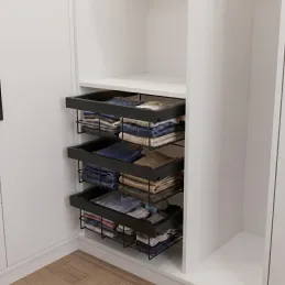 Izvlečna žičnata košara z blaženjem OPIO / mat črna