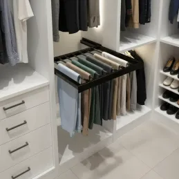 Izvlečni obešalnik za hlače z blaženjem OPIO / Mat črna