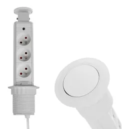 Izvlečna električna vtičnica ASTRA 3x230V FRENCH / Bela