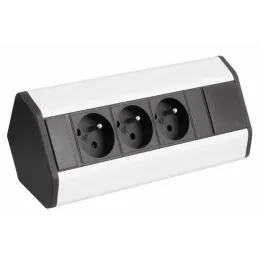 Notranja vtična letev CORNER FRENCH 3x 230 V / črna – aluminij
