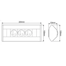 Notranja vtična letev CORNER FRENCH 3x 230 V / črna – aluminij