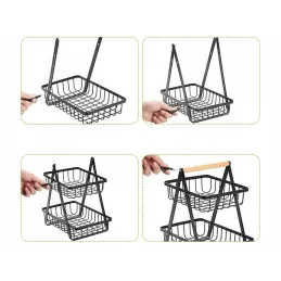 Košara za zelenjavo in sadje LASIA / mat črna