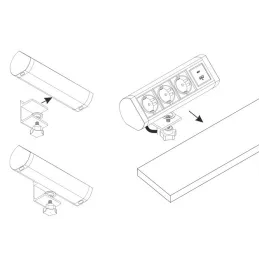 Električna vtičnica OFFICE 3x230V + 1xUSB C+A FRENCH / Mat črna