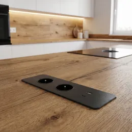 Električni razdelilnik EUROBOX 2x230V + 1xUSB C+A FRENCH / Mat črna
