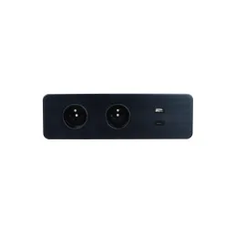 Električni razdelilnik EUROBOX 2x230V + 1xUSB C+A FRENCH / Mat črna