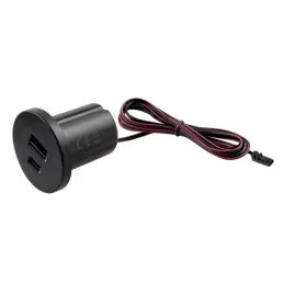 Namizni polnilnik 2 x USB A-C za vgradnjo v mizno ploščo debeline 25 mm PLUGY / mat črna