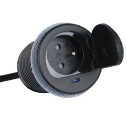 Notranja vtičnica ALPHA BOX FRENCH 1 × 230 V + USB C / mat črna