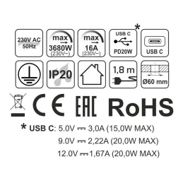 Notranja vtičnica ALPHA BOX FRENCH 1 × 230 V + USB C / mat črna