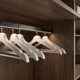 Obešalna palica SLIM za LED-trak s pokrovčkom / Črna