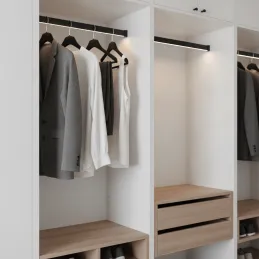 Obešalna palica SLIM za LED-trak s pokrovčkom / Črna