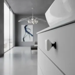 Keramični gumb DIAMON / bela + porcelan
