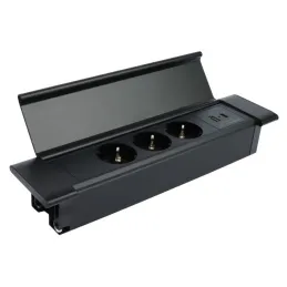 Notranji vtični razdelilnik SLIM BOX SCHUKO 3 × 230 V + USB / mat črna