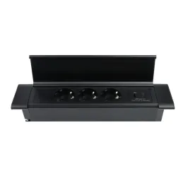 Notranji vtični razdelilnik SLIM BOX SCHUKO 3 × 230 V + USB / mat črna