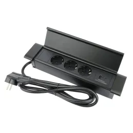 Notranji vtični razdelilnik SLIM BOX SCHUKO 3 × 230 V + USB / mat črna