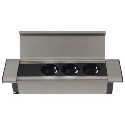 Vgradni razdelilnik SLIM BOX SCHUKO 3x 230V / nerjavno jeklo
