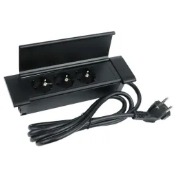 Notranji vgradni razdelilnik SLIM BOX SCHUKO 3x 230V / Mat črna