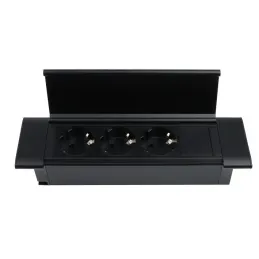 Notranji vgradni razdelilnik SLIM BOX SCHUKO 3x 230V / Mat črna