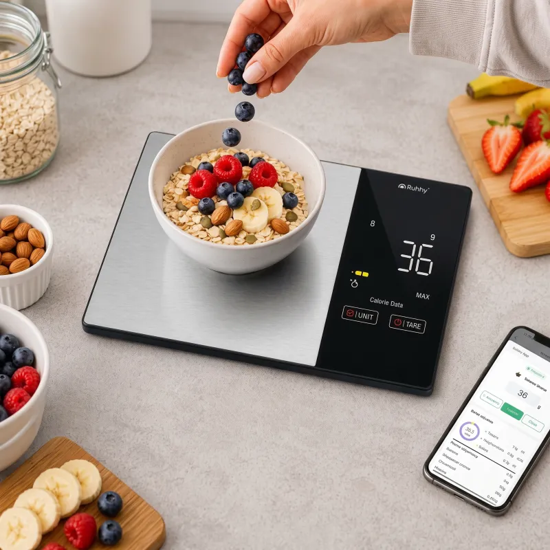 Kuhinjska digitalna tehtnica z aplikacijo FIT BODY / Črna