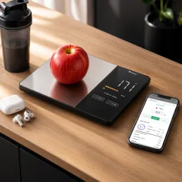 Kuhinjska digitalna tehtnica z aplikacijo FIT BODY / Črna