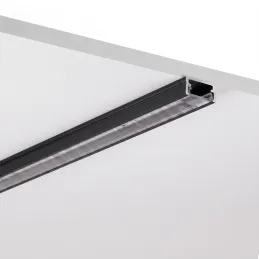 Aluminijasti profil ZARIA za LED-osvetlitev s prozornim pokrovom / Mat črna