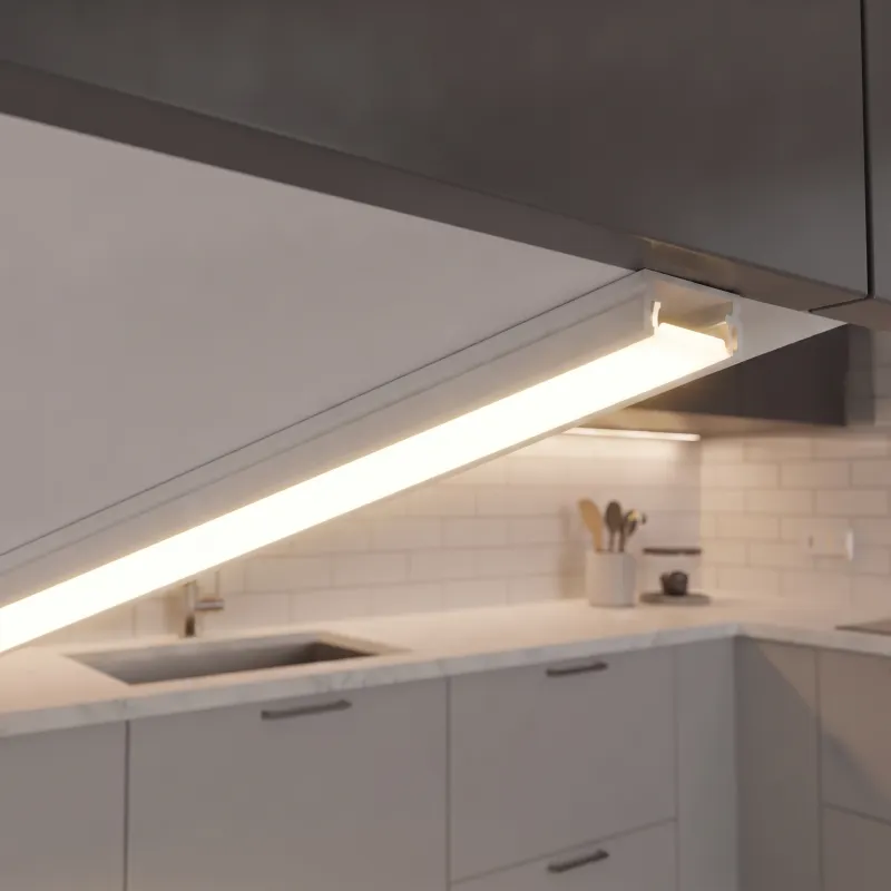 Aluminijasti profil ZARIA za LED-osvetlitev z mlečnim pokrovom / mat bela