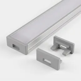 Zaključek za LED-profil ZARIA – z odprtino / siva