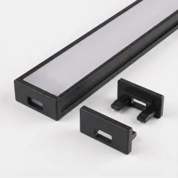 Zaključek za LED-profil ZARIA – z odprtino / mat črna