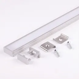 Set 1-metrskih profilov ZARIA za LED-osvetlitev z mlečnim pokrovom, pokrovčki in pritrdilnimi elementi / aluminij