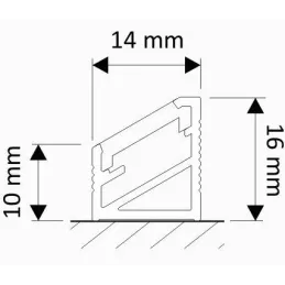 Kotni aluminijasti profil ZARIA za LED-osvetlitev z mlečnim pokrovom / Mat črna