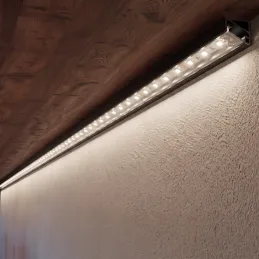 Kotna aluminijasta letev ZARIA za LED-osvetlitev s prozornim pokrovom / Mat črna
