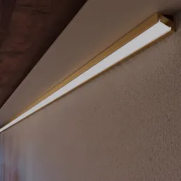 Kotni aluminijasti profil ZARIA za LED-osvetlitev z mlečnim pokrovom / zlata