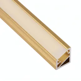 Kotni aluminijasti profil ZARIA za LED-osvetlitev z mlečnim pokrovom / zlata