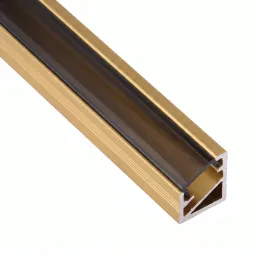 Kotni aluminijasti profil ZARIA za LED-osvetlitev s črnim pokrovčkom / Zlata
