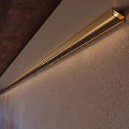 Kotni aluminijasti profil ZARIA za LED-osvetlitev s črnim pokrovčkom / Zlata