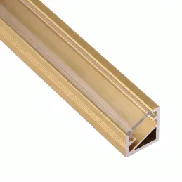 Kotna aluminijasta letev ZARIA za LED-osvetlitev s prozornim pokrovom / zlata