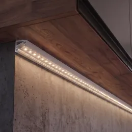Kotna aluminijasta letev ZARIA za LED-osvetlitev s prozornim pokrovom / mat bela