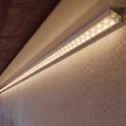 Kotna aluminijasta letev ZARIA za LED-osvetlitev s prozornim pokrovom / mat bela