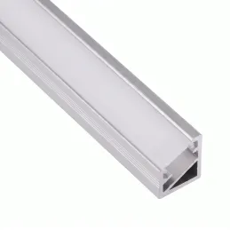 Kotni aluminijasti profil ZARIA za LED-osvetlitev z mlečnim pokrovom / Aluminij