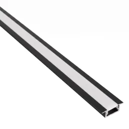 Vgradni aluminijasti profil ZARIA za LED-osvetlitev z mlečnim pokrovom / mat črna