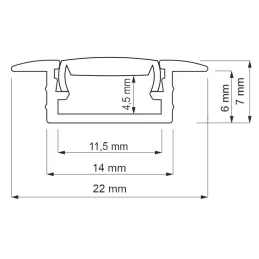 Vgradni aluminijasti profil ZARIA za LED-osvetlitev z mlečnim pokrovom / Aluminij