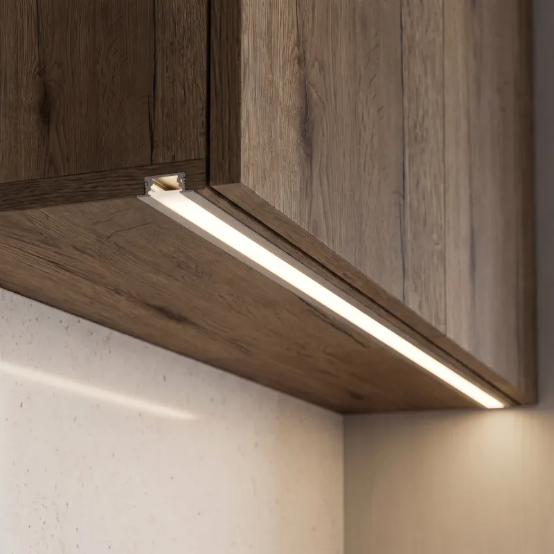 Vgradni aluminijasti profil ZARIA za LED-osvetlitev z mlečnim pokrovom / Aluminij