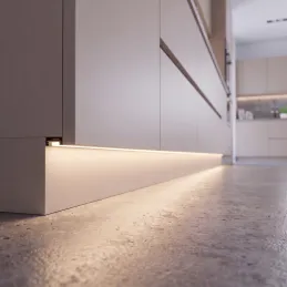 Aluminijasti profil za LED-osvetlitev podstavka ARIANA z mlečnim pokrovom / Mat črna