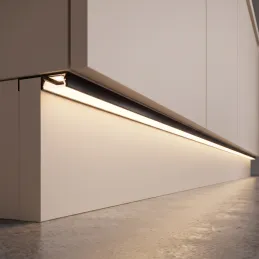 Aluminijasti profil za LED-osvetlitev podstavka ARIANA z mlečnim pokrovom / Mat črna