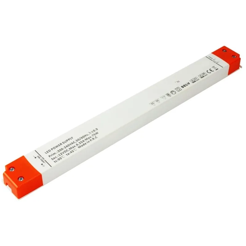 LED transformator PREMIUM SLIM LONG 12V DC / 75W