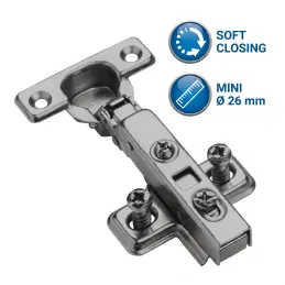 MINI nasadni tečaj z blaženjem 26 mm CLIP / Črna