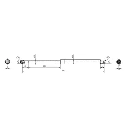 Plinski bat za mehanizem za postelje ORIA MAXI / 385 mm